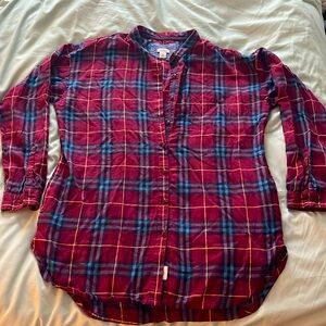 LL Bean plaid flannel shirt small